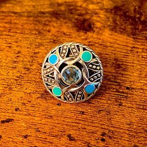 John Hardy sterling silver Palu Bulan topaz ring